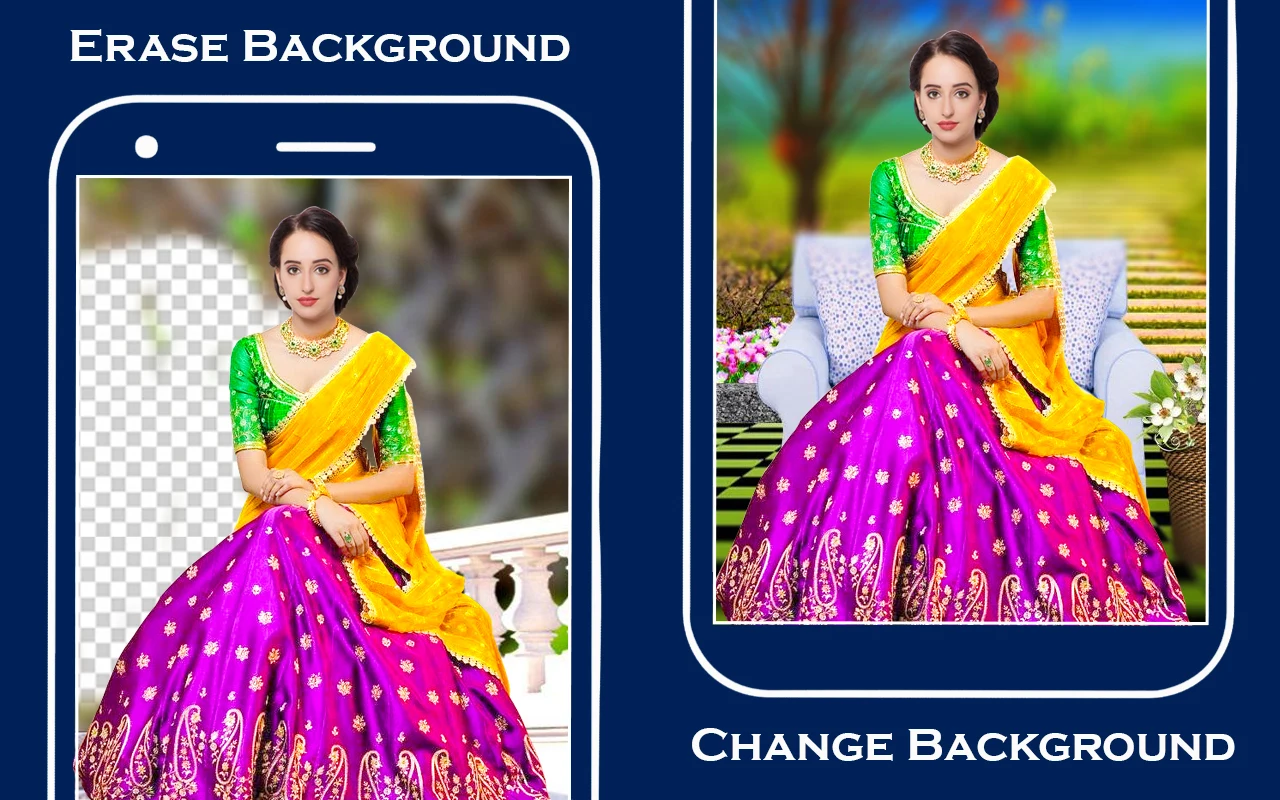 Bridal lehenga saree editor screenshot